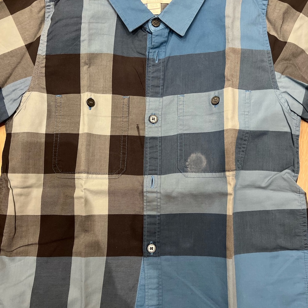Burberry Plaid Button-Down Shirt in Blue and Black